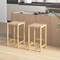 Costway 26'' Dining Bar Stool Set of 2/4 Counter Height with Rubber Wood Woven Saddle Seat